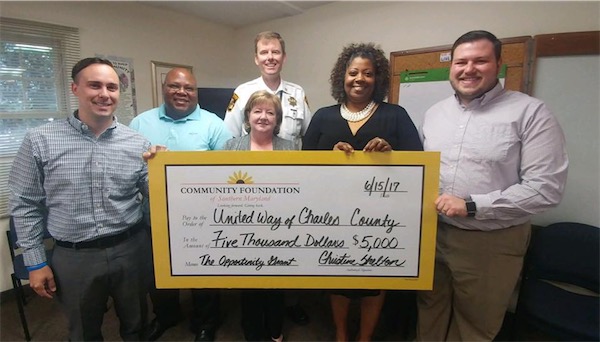 CFSOMD awards a 2017 Opportunity Grant to the United Way of Charles County.